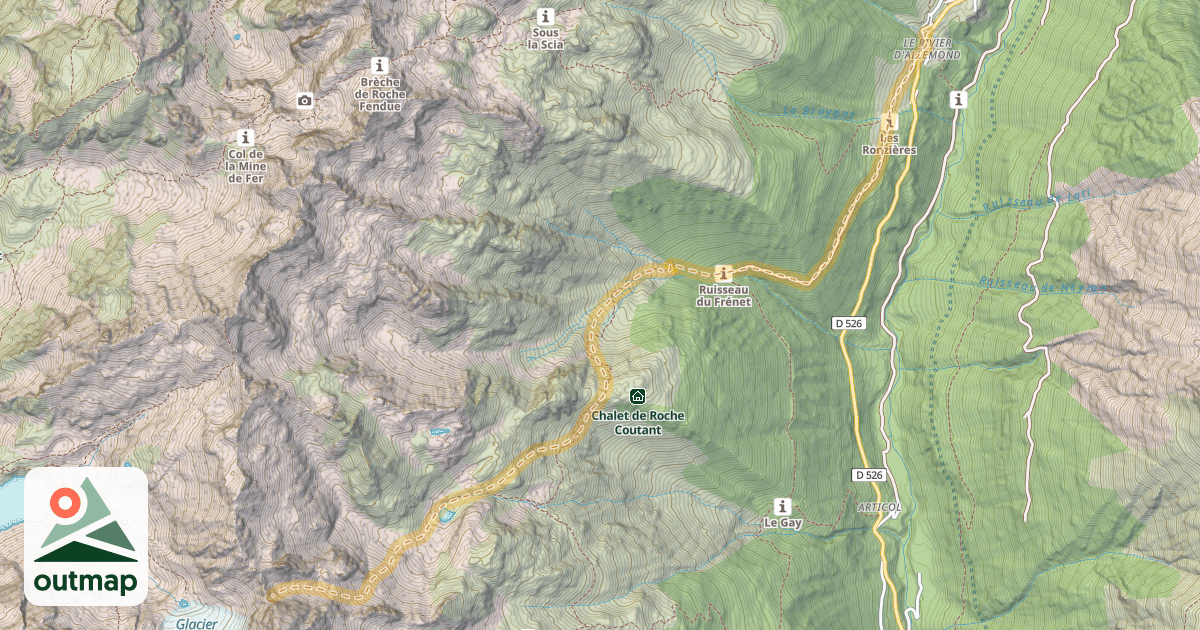 Map of Col de la Balmette — Le Rivier d'Allemont