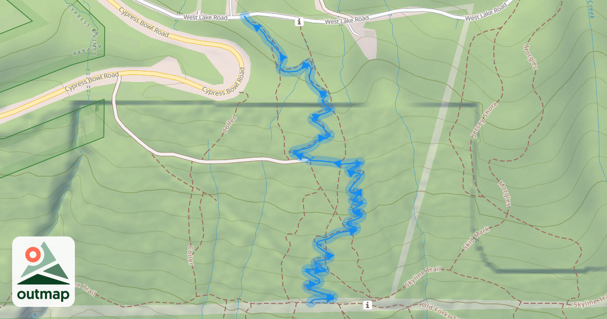 Map of Cypress East Climb Trail