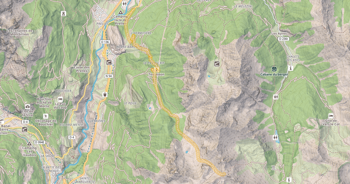 Map preview of Pas de la Casse de l'Ase — Le Villaret