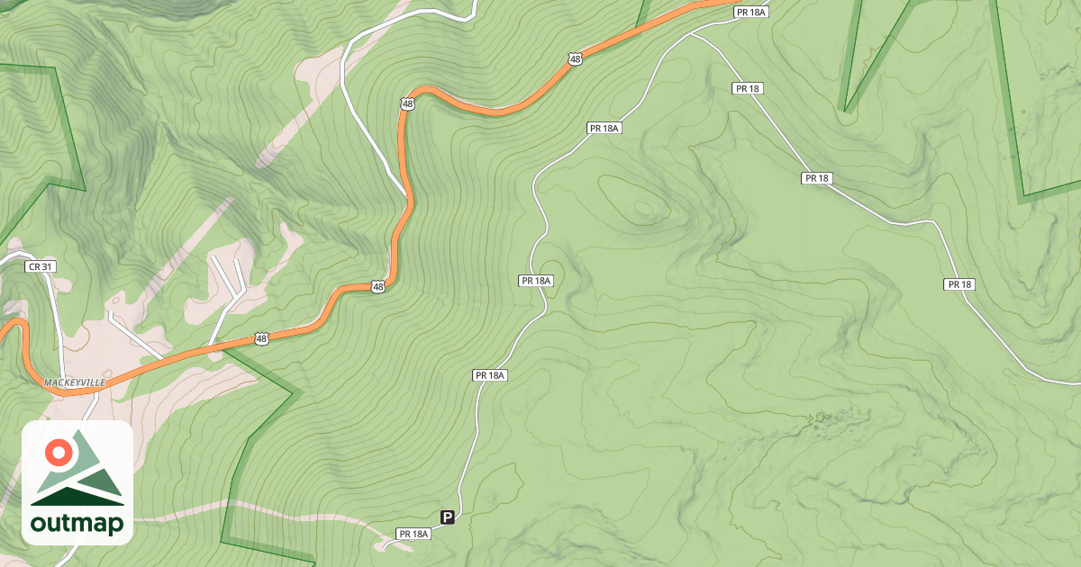 Map of BACKBONE RIDGE