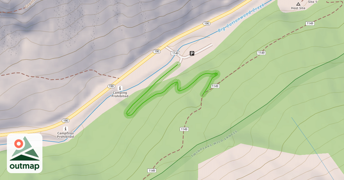 Map of Bonneville Shoreline Trail - Ferguson Canyon Section