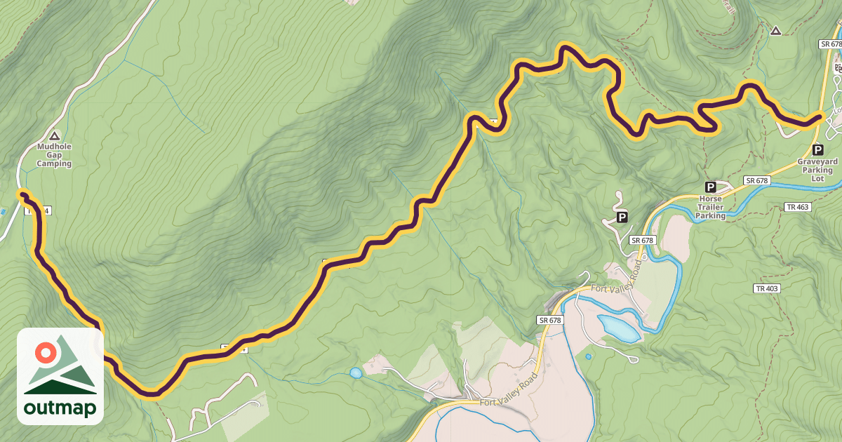 Map of Mudhole Gap Trail