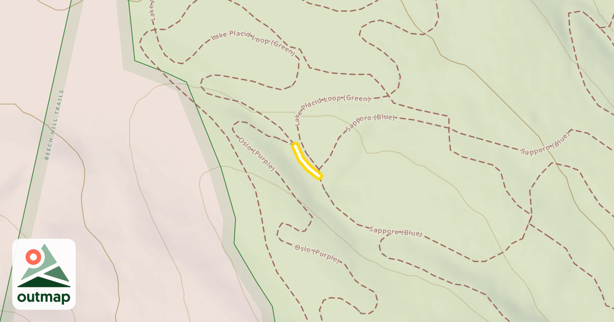 Map of Lake Placid Loop (Green)