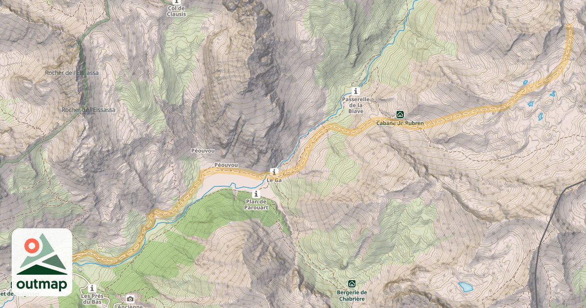 Map of Col de Cornascle — Maljasset