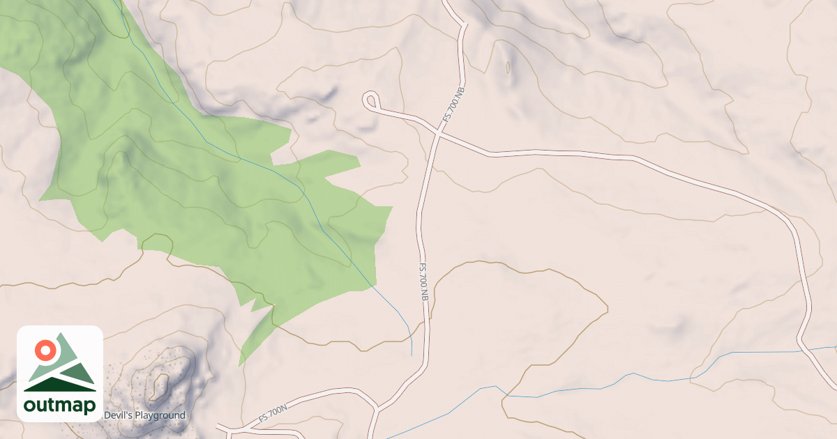 Map of DEVILS PLAYGROUND ROAD