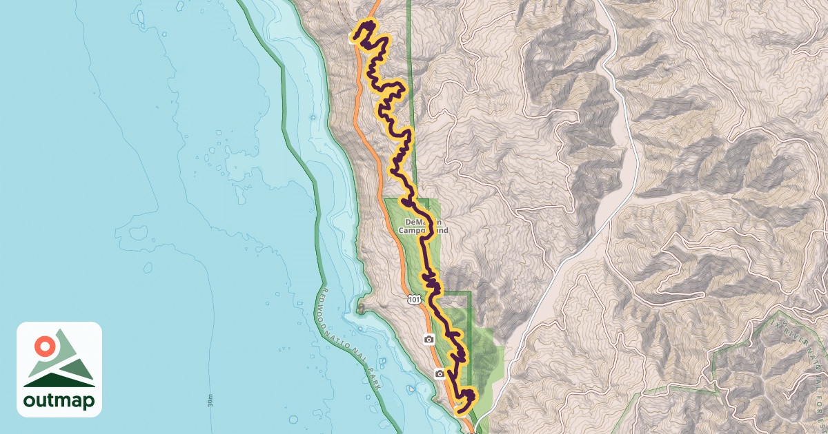 Map of California Coastal Trail