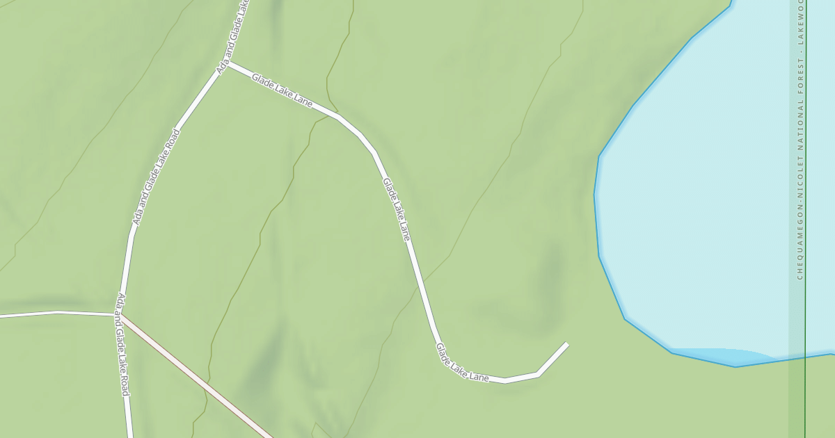 Map preview of GLADE LAKE ACCESS ROAD
