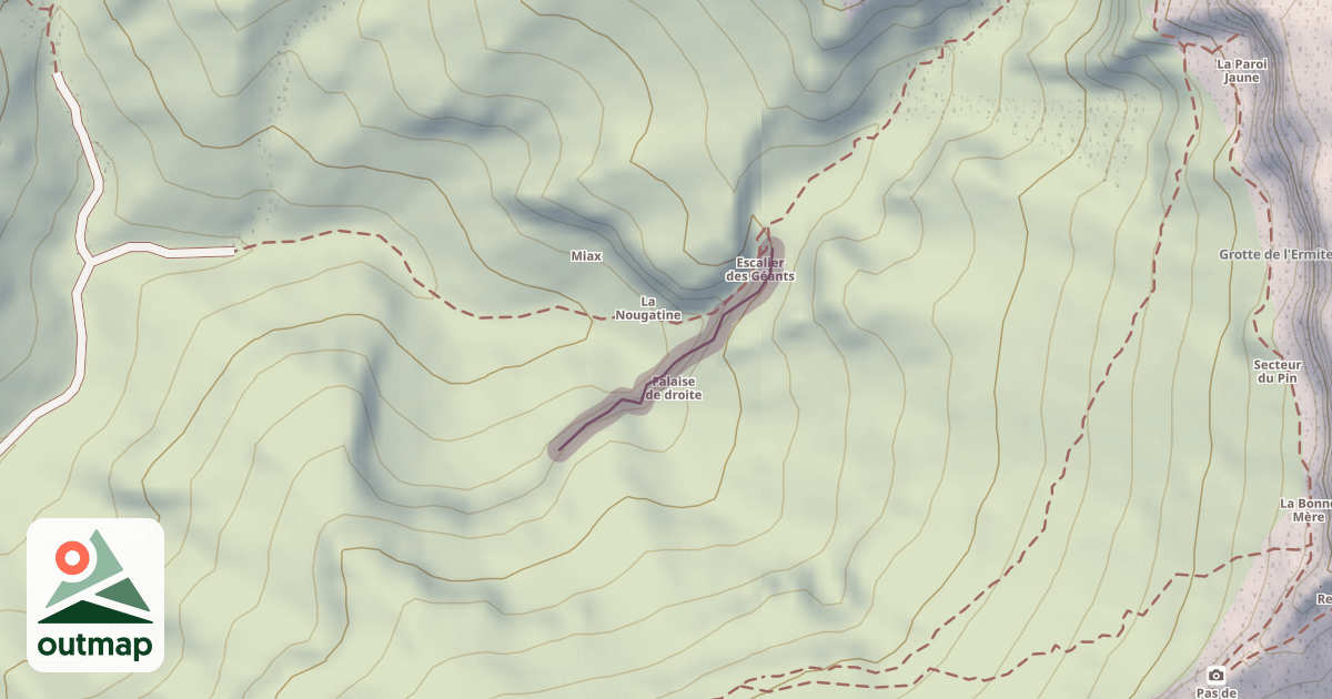 Map of L'escalier des Géants — Falaise de droite