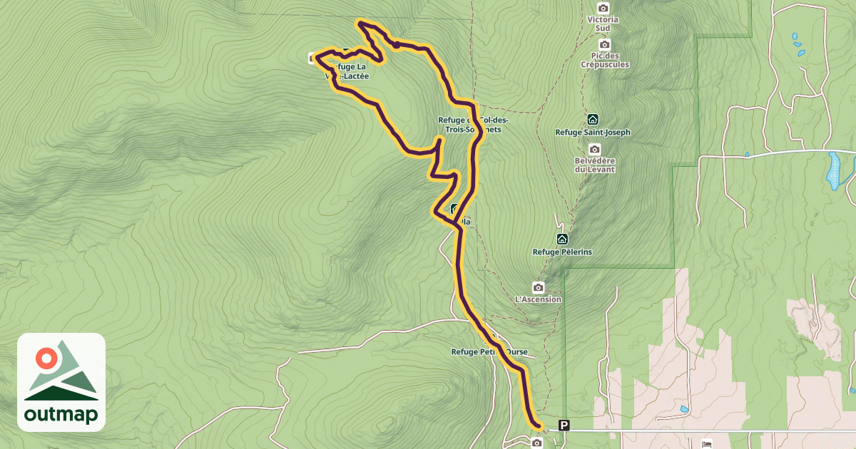 Map of Mont Megantic Summit Trail