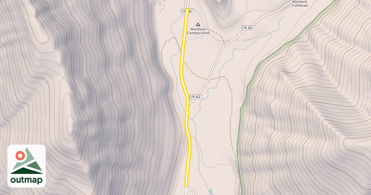 Map of North Fork Canyon Road