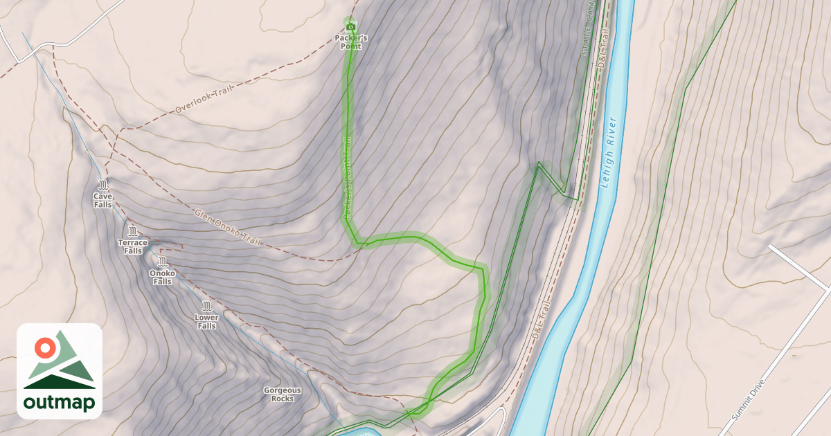Map of Packer's Point Trail