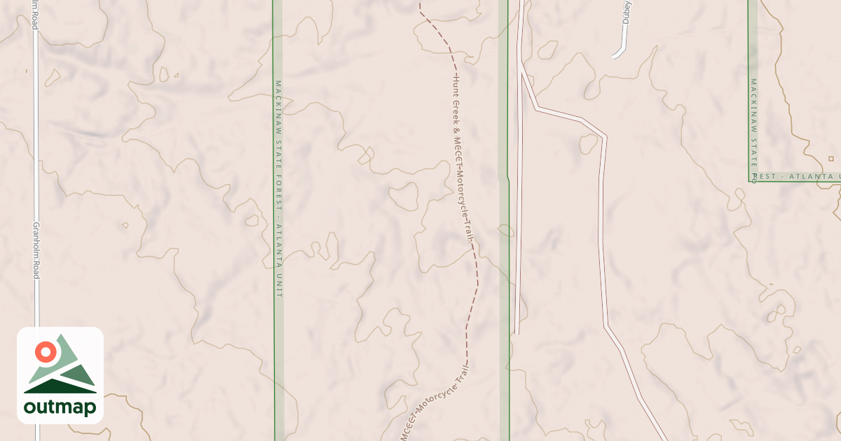 Map of Hunt Creek Motorcycle Trail