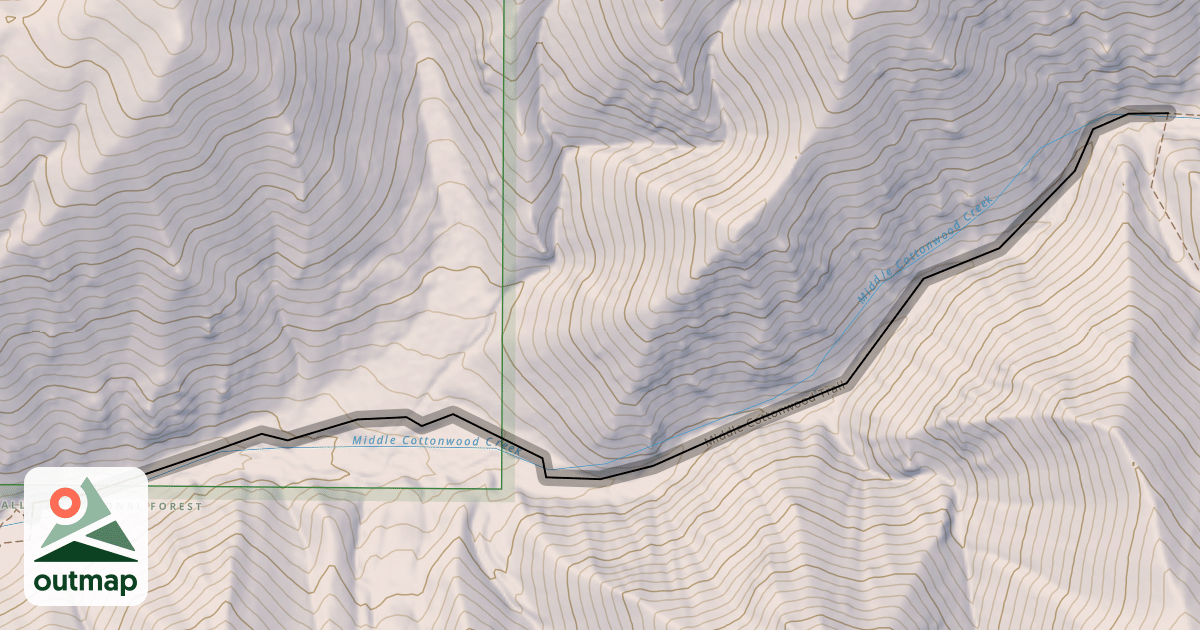 Map of Middle Cottonwood Trail