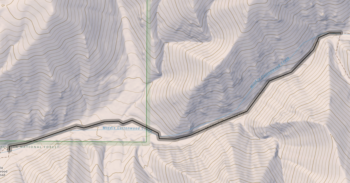 Map preview of Middle Cottonwood Trail