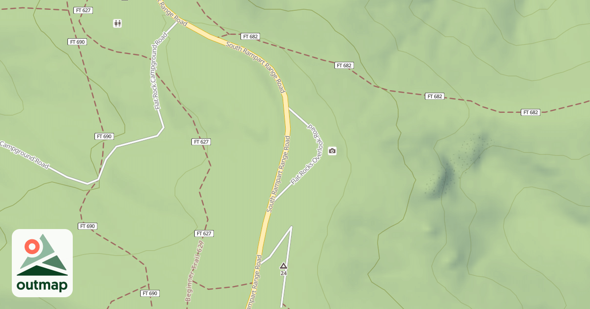 Map of FLAT ROCKS OVERLOOK