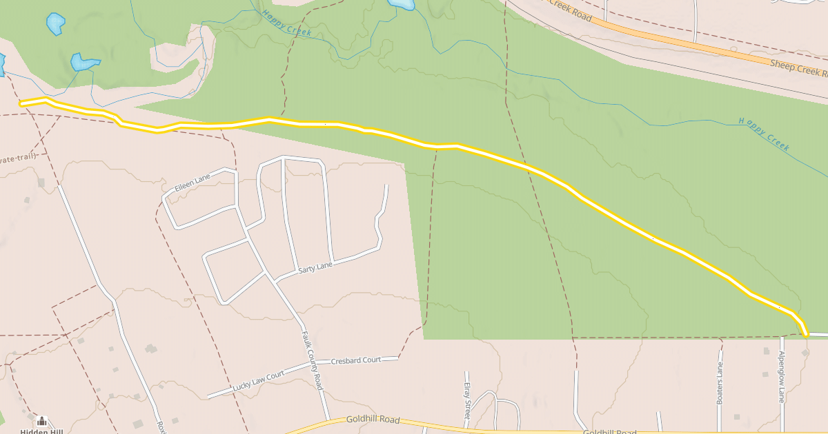 Map preview of Winter trail (Gold Hill baseline)