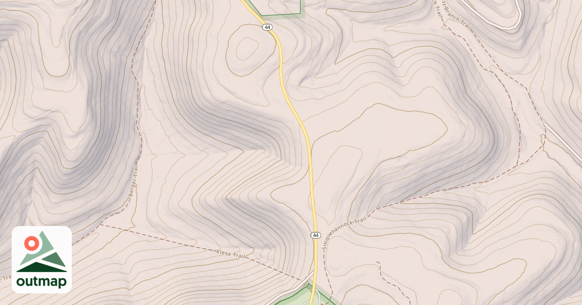 Map of Susquehannock State Forest Snowmobile Trails