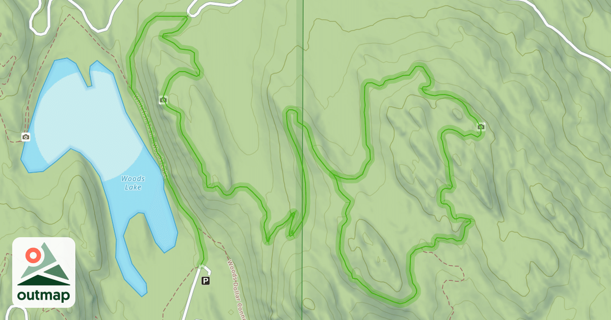 Map of Whitefish Trail - Woods Lake