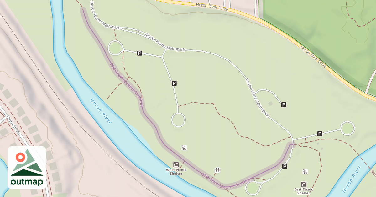 Map of B2B Trail (Dexter Section)
