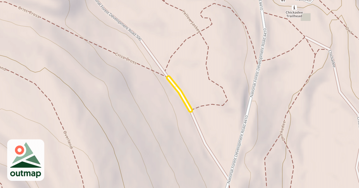 Map of National Forest Development Road 500