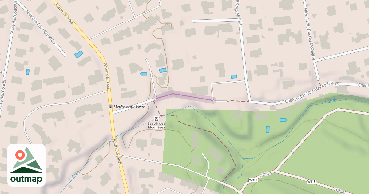 Map of Chemin du Vallon des Moulières
