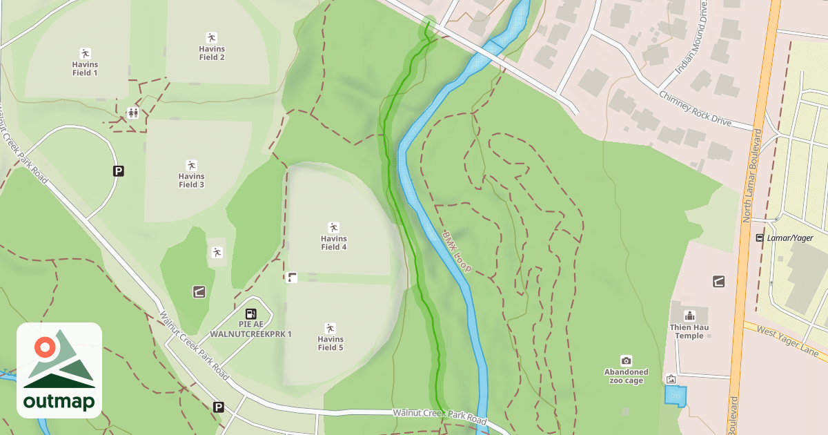 Map of Wells Branch Trail