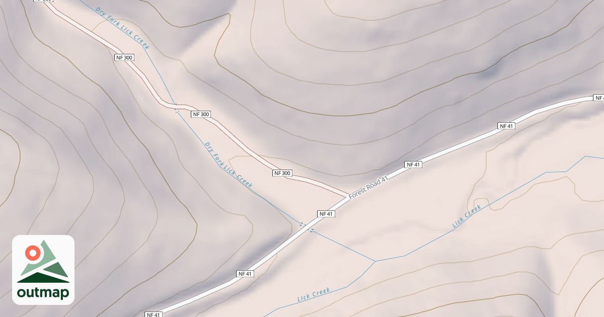 Map of DRY LICK CAMPSITE