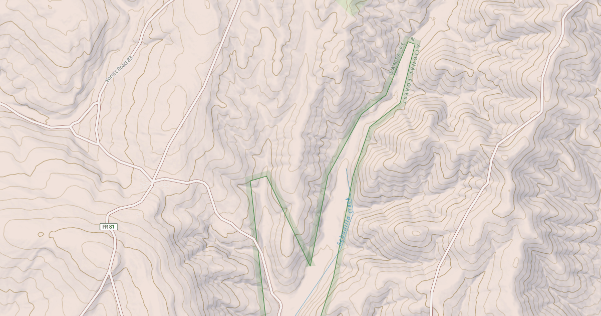 Map preview of USFS Motor Vehicle Use Map Roads {88452FD5-A87D-4AE9-9AFB-143E5F177274}