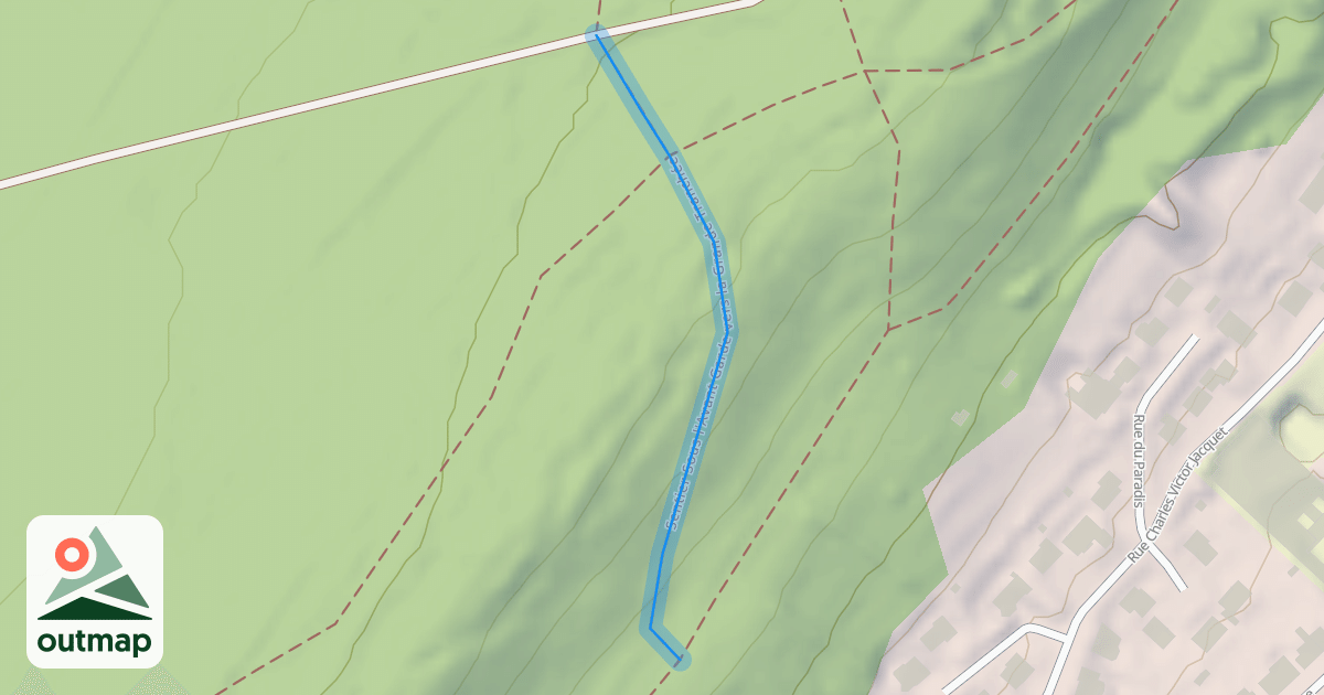 Map of Sentier Sous l'Avant Garde vers la Grande Tranchée