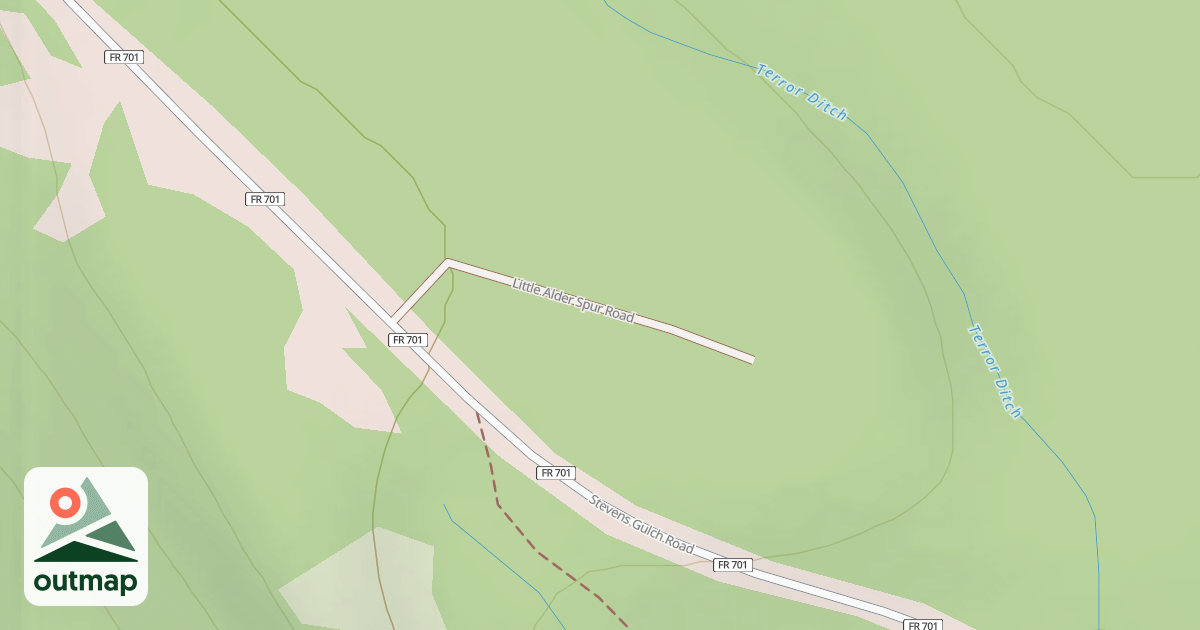 Map of LITTLE ALDER SPUR