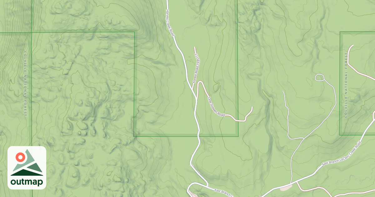 Map of HARVEY CREEK