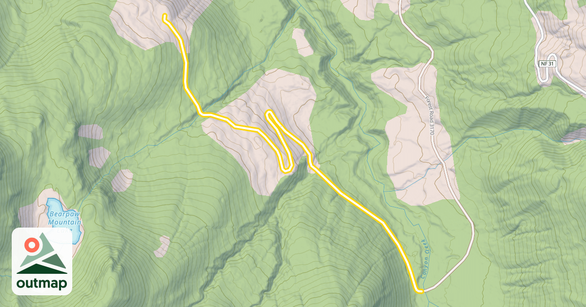 Map of Forest Road 3170