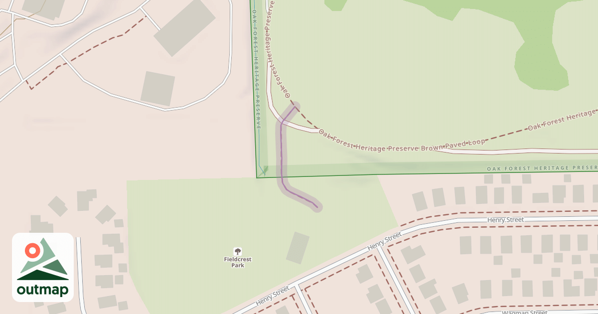 Map of Oak Forest Heritage Preserve Orange Paved Trail