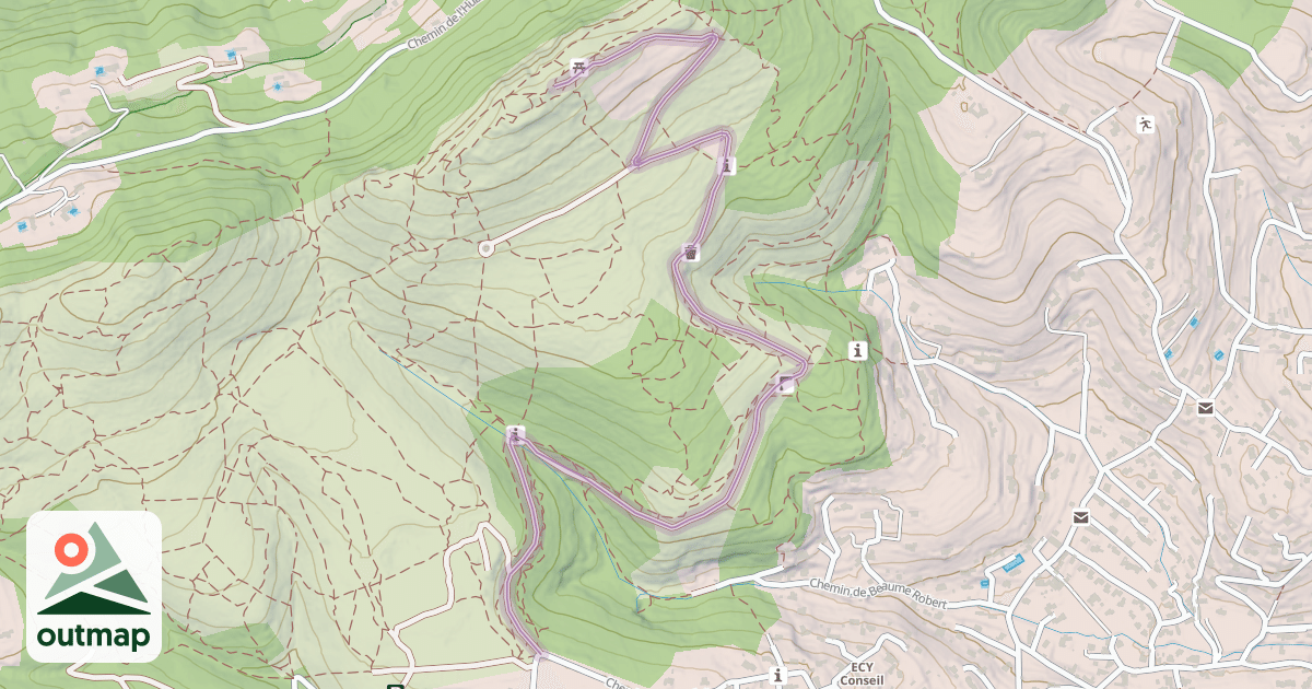 Map of Piste forestière du Camp Romain