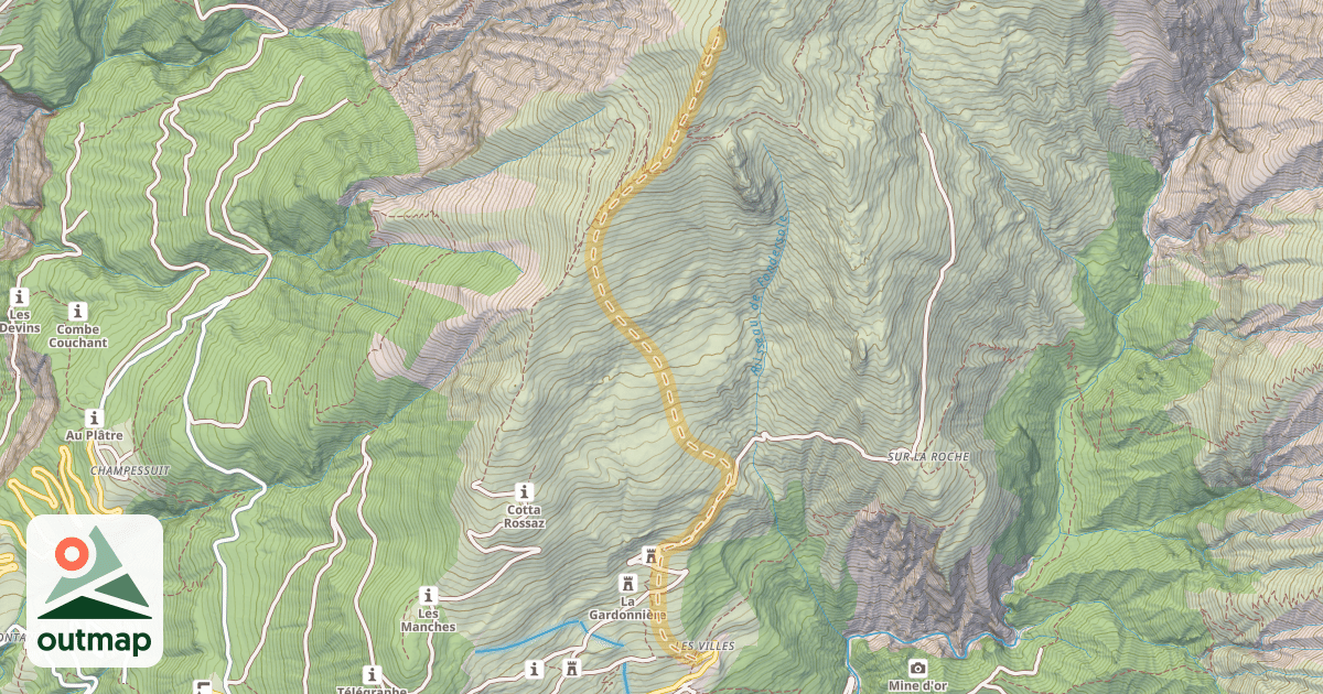 Map of Cime de Lancheton — Montdenis