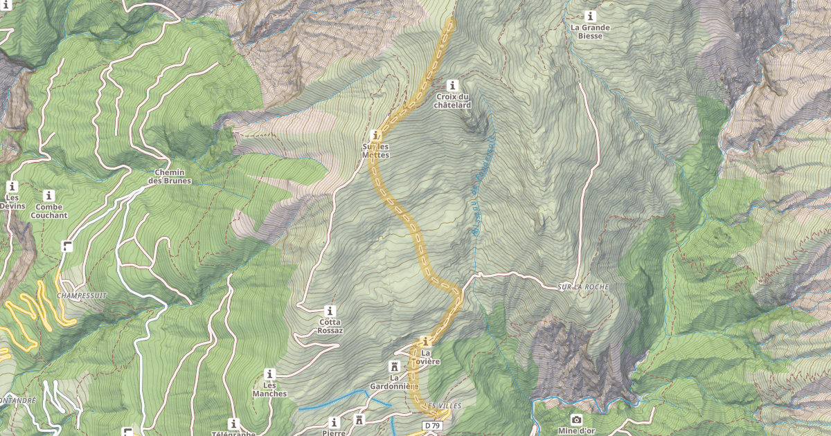 Map preview of Cime de Lancheton — Montdenis