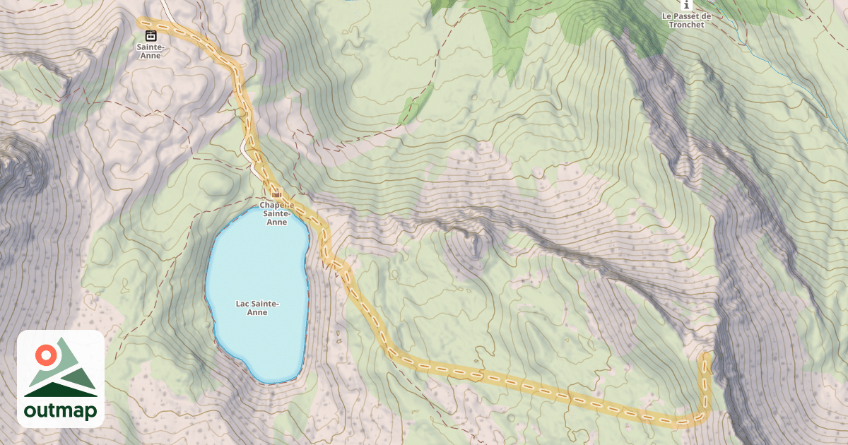Map of Pas de la Reine — Collet de Saint-Anne