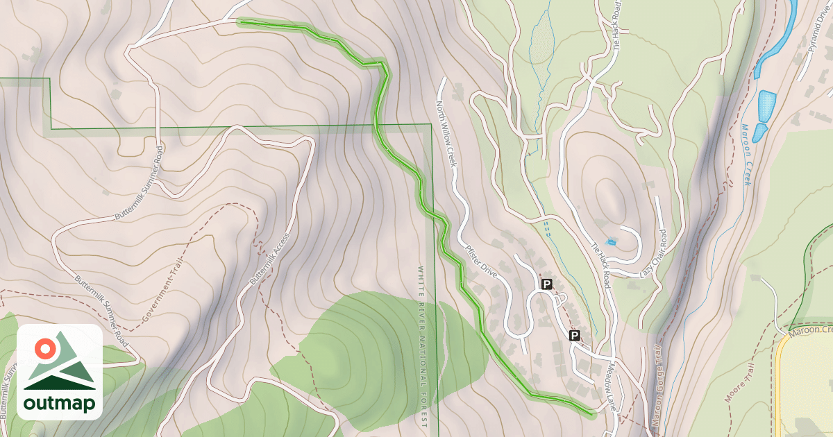 Map of Oregon Trail (To Tiehack)
