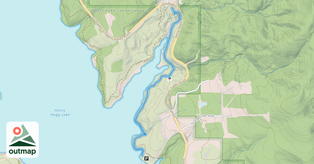 Map of Hagg Lake Trail Section B