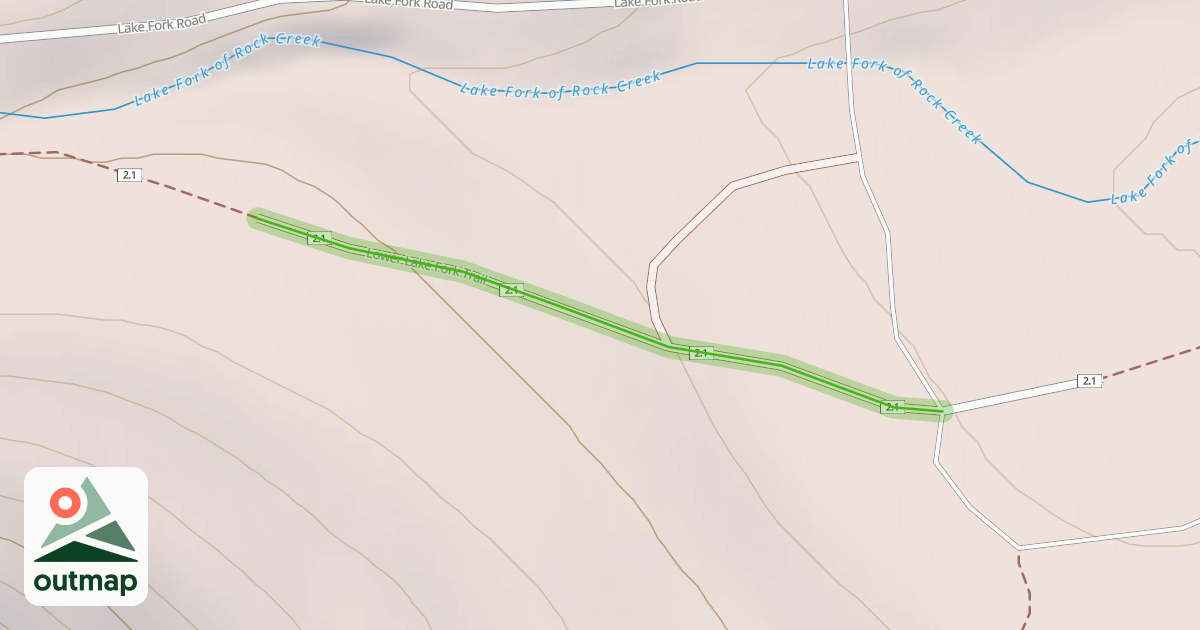 Map of Lower Lake Fork Trail