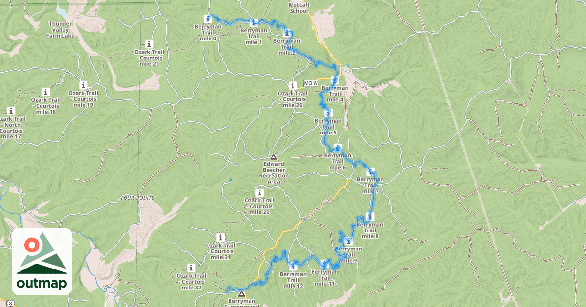 Map of Berryman Trail Loop