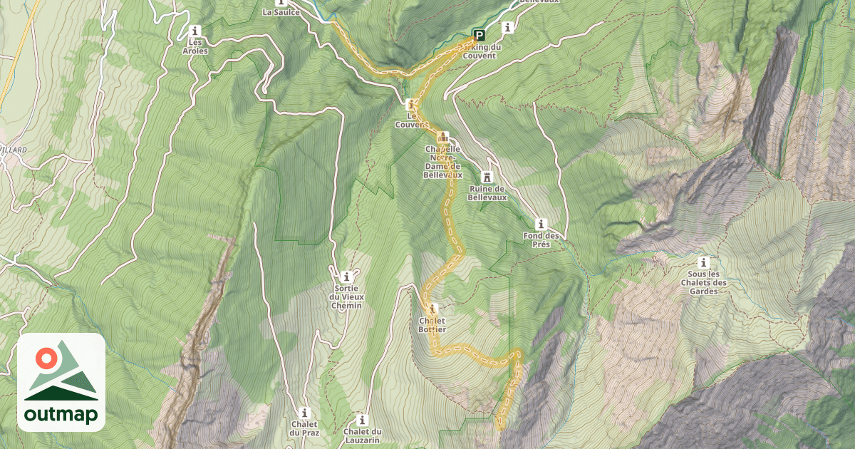 Map of Beaux Mollard — Le Martinet