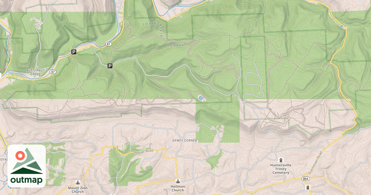 Map of Loyalsock State Forest & Worlds End State Park Snowmobile Trails