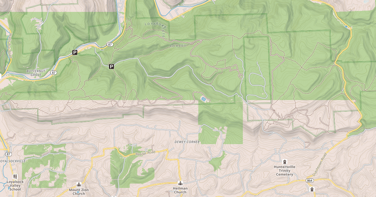 Map preview of Loyalsock State Forest & Worlds End State Park Snowmobile Trails