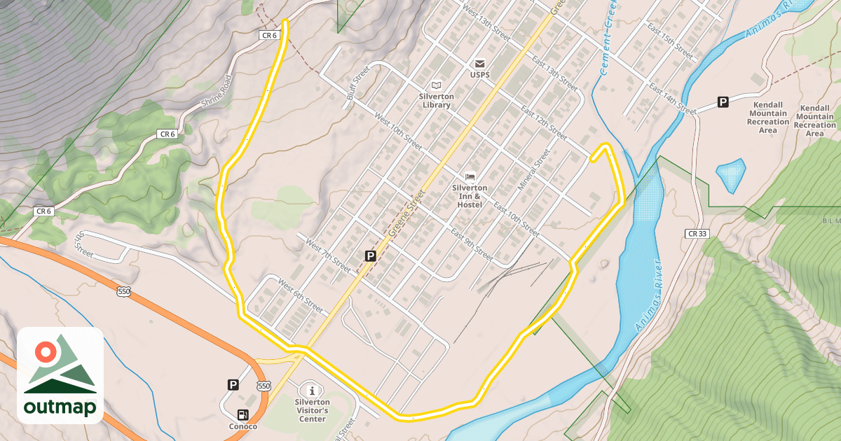Map of Silverton Town Loop