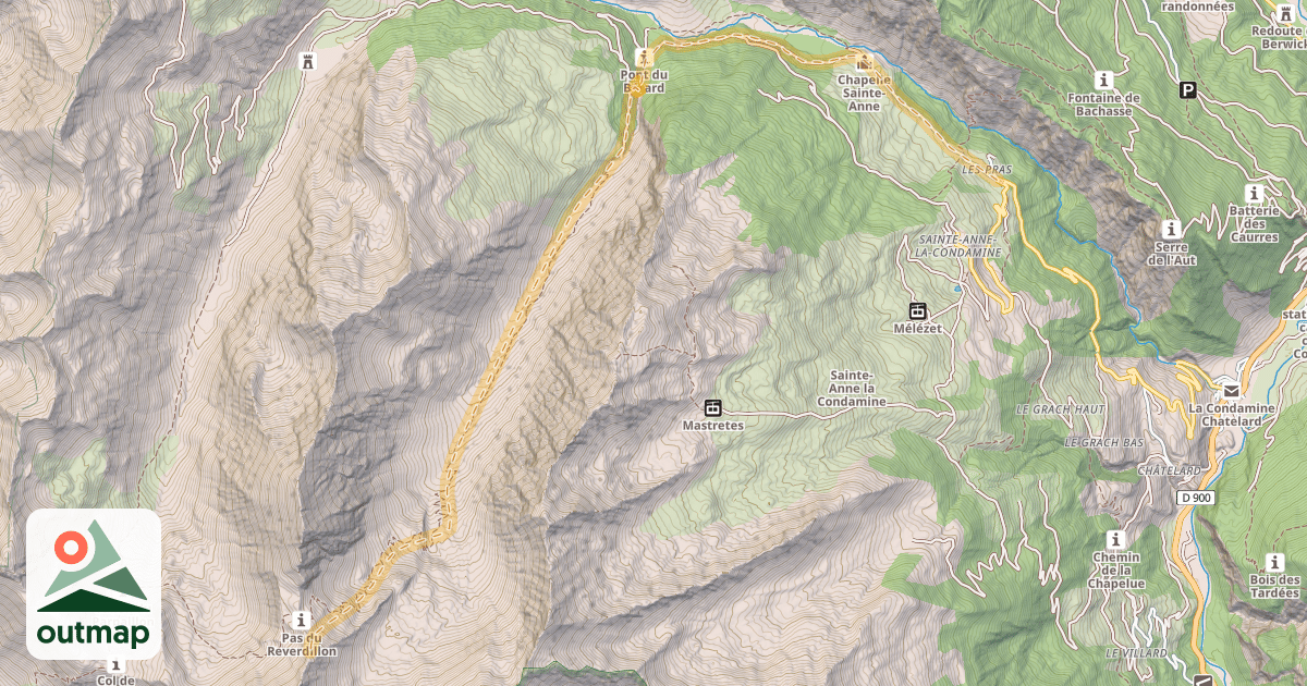 Map of Pas du Reverdillon — Les Pras