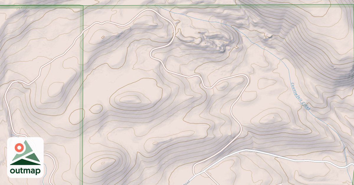 Map of COUNTERFEIT CREEK