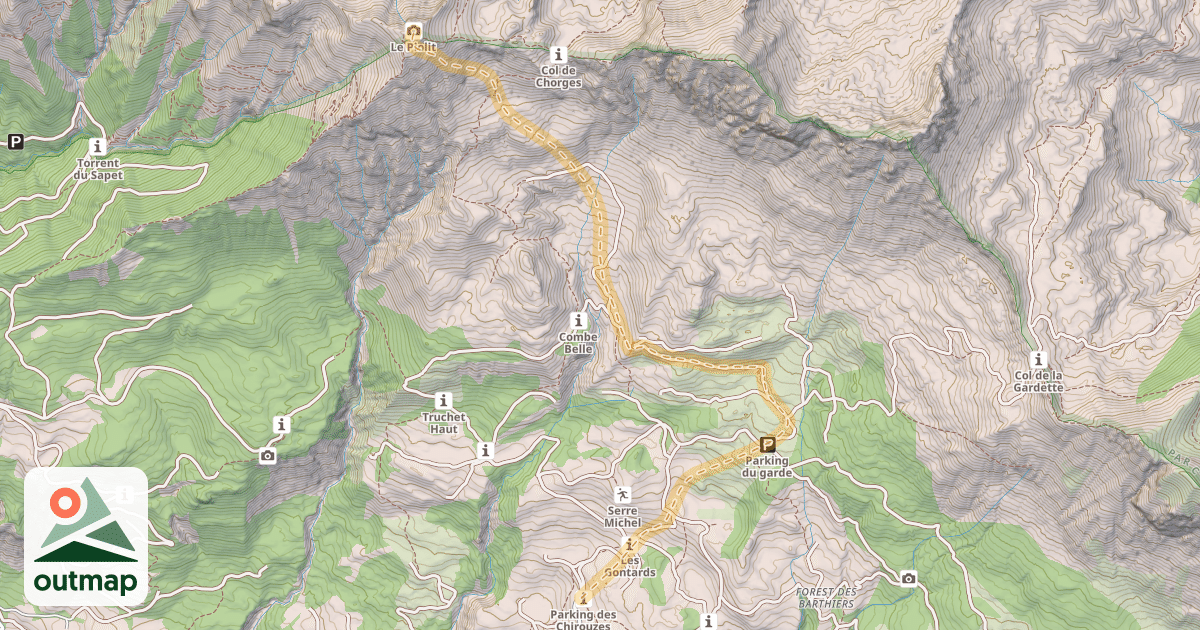 Map of Le Piolit — Les Chirouzes
