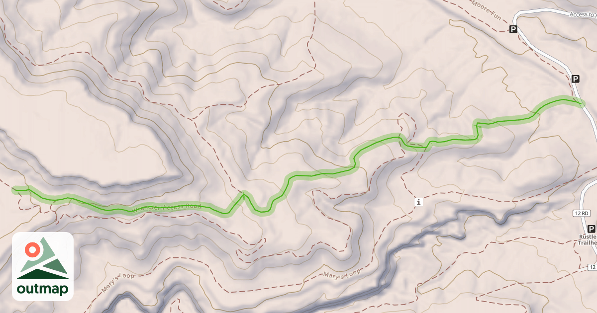 Map of Wrangler Access Road