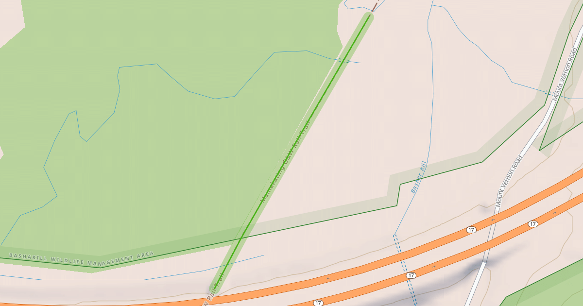 Map preview of Mamakating O&W Rail Trail